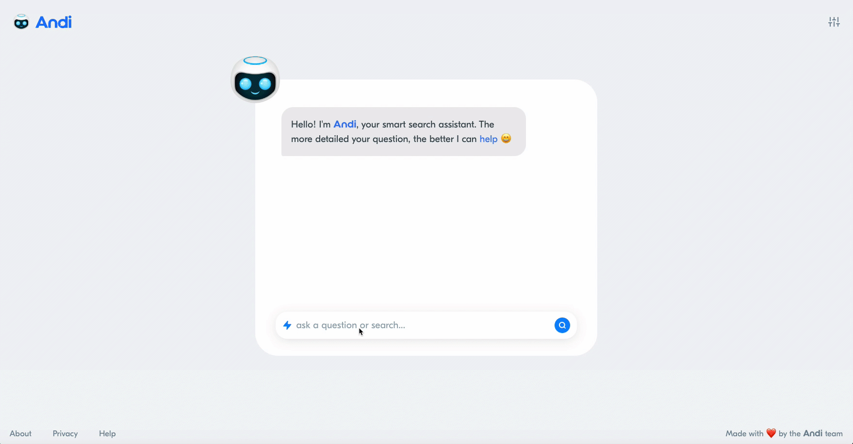 Andi is an AI search assistant